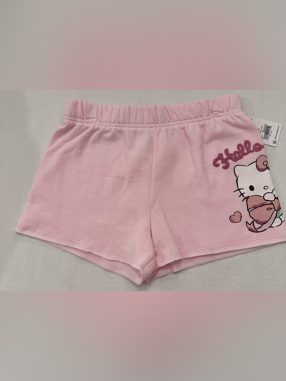 Hello Kitty Girls Graphic Pink Fleece Shorts, Size S 6-6x